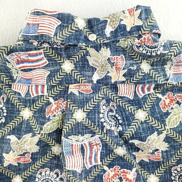 Reyn Spooner Dietrich Varez Flags American Hawaiian Shirt Summer 2020 Medium NWT - Picture 11 of 13